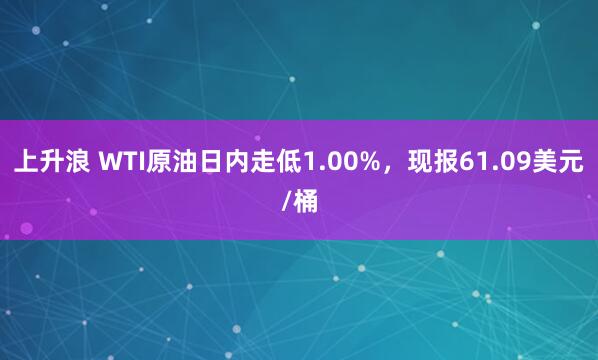 上升浪 WTI原油日内走低1.00%，现报61.09美元/桶