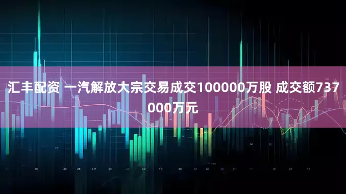 汇丰配资 一汽解放大宗交易成交100000万股 成交额737000万元